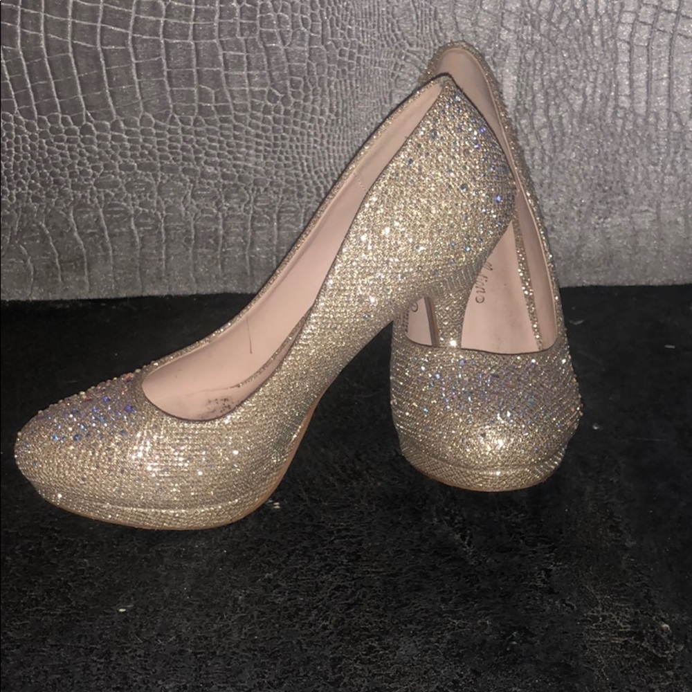 Champagne rinestone heels